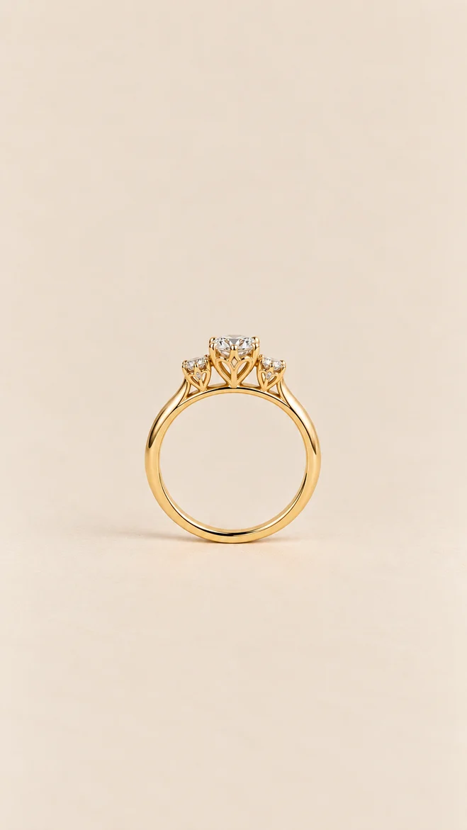 Anillo 3 gemas, vista 2