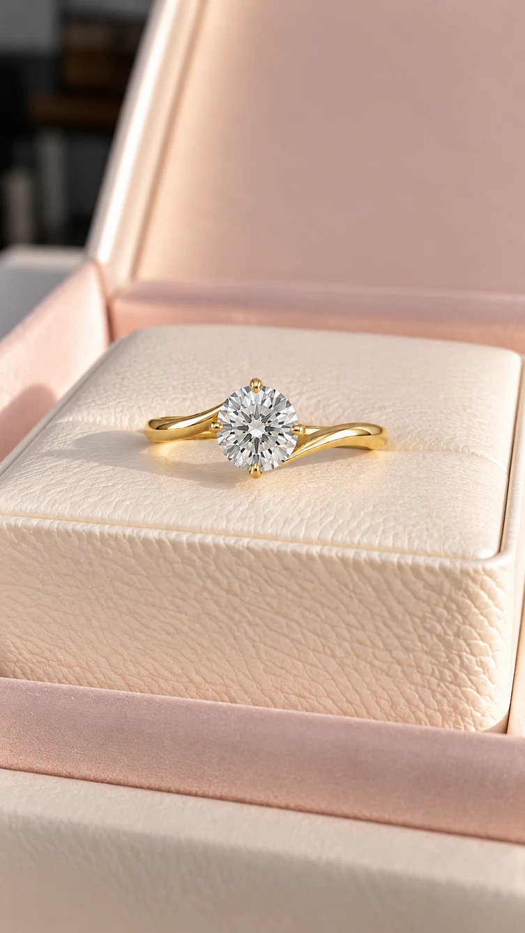 Anillo con moissanita Bypass, vista 1