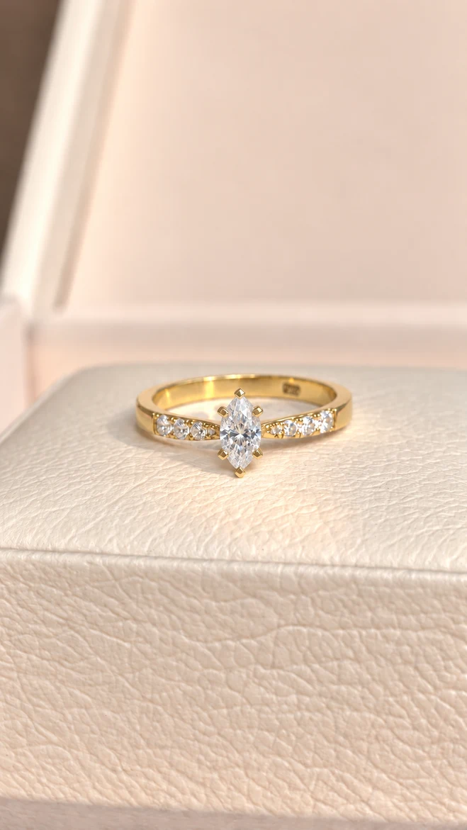 Anillo con moissanita Degradé marquise, vista 1