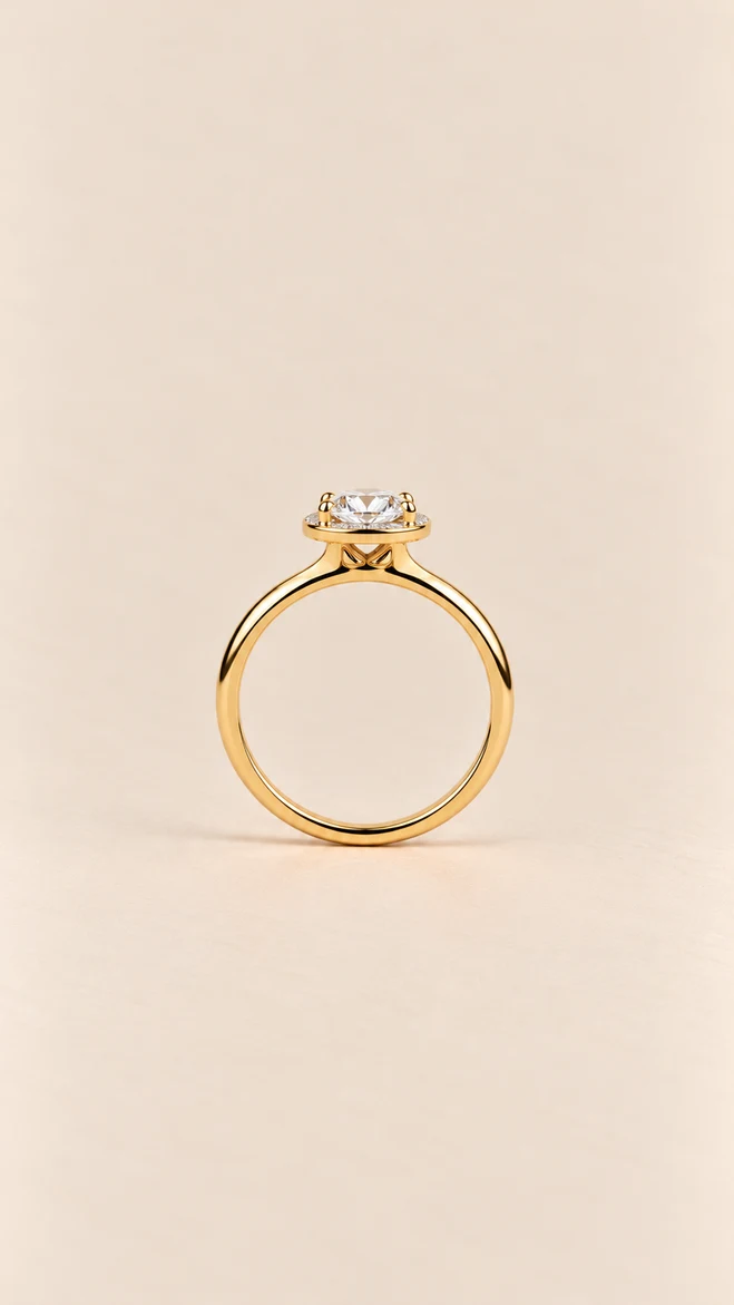 Anillo con moissanita Halo, vista 2