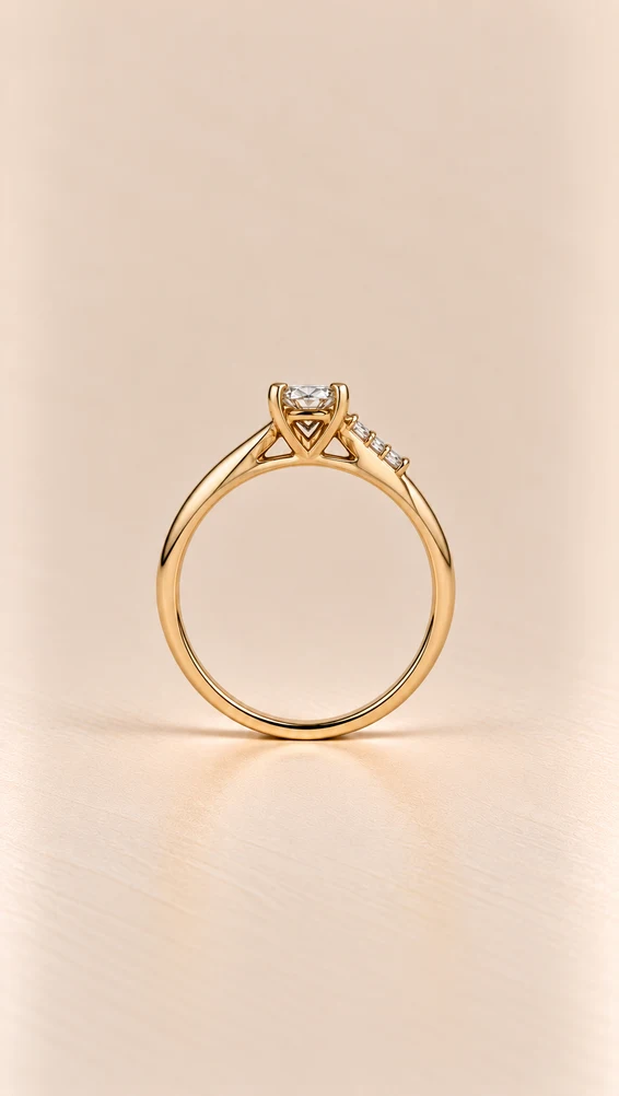 Anillo con moissanita Cruzado, vista 2