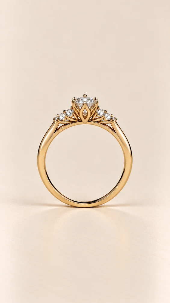 Anillo con moissanita Romántico, vista 2