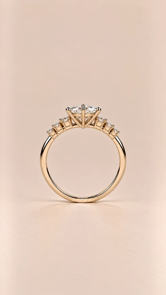 Anillo con moissanita Floral, vista 2