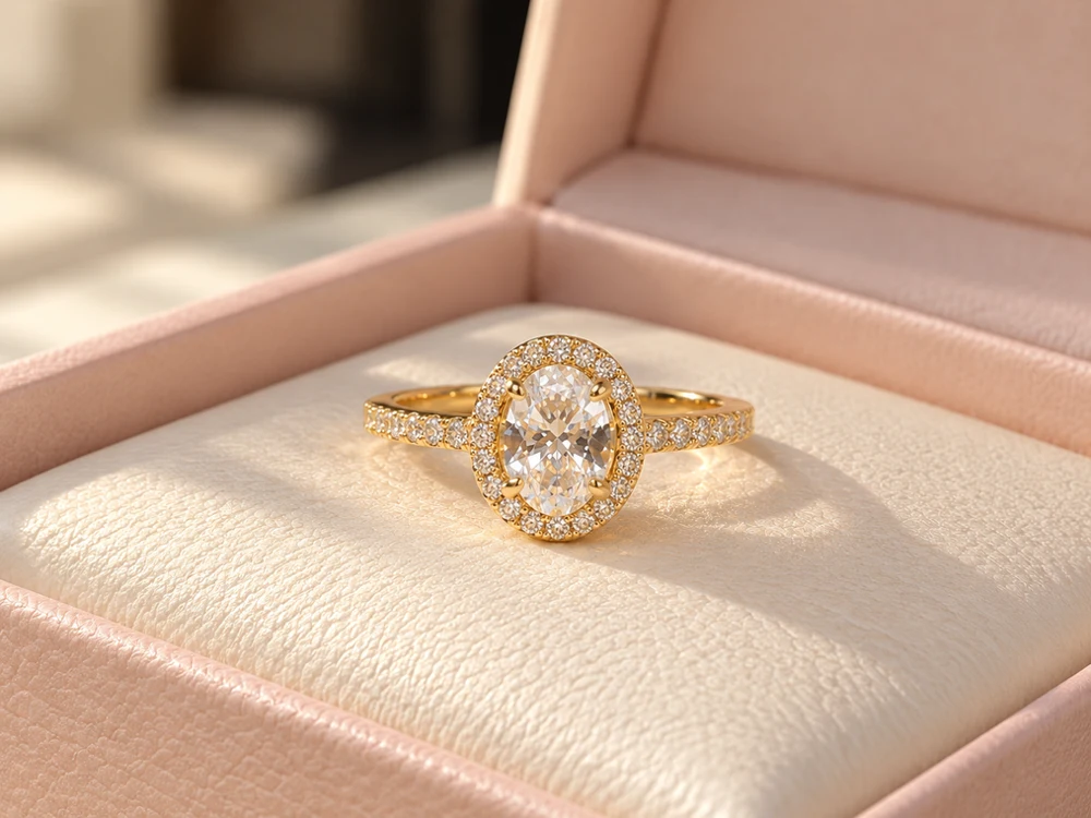 Anillo de diamante natural de la colección
