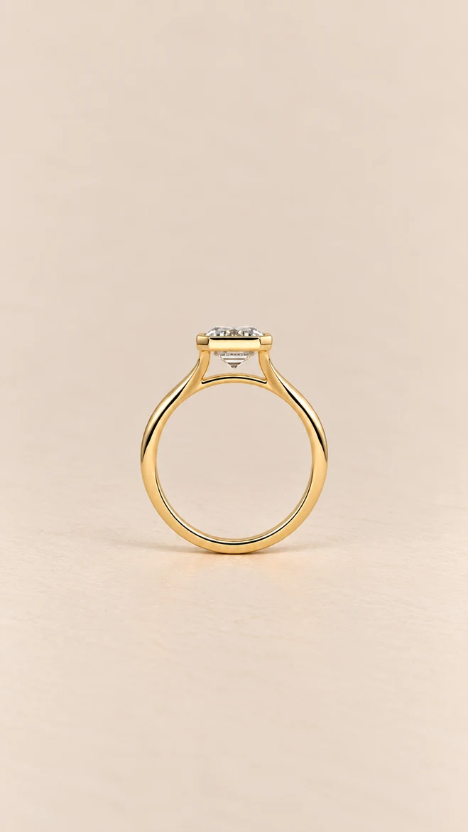 Anillo Bisel oval con diamante natural, vista 2