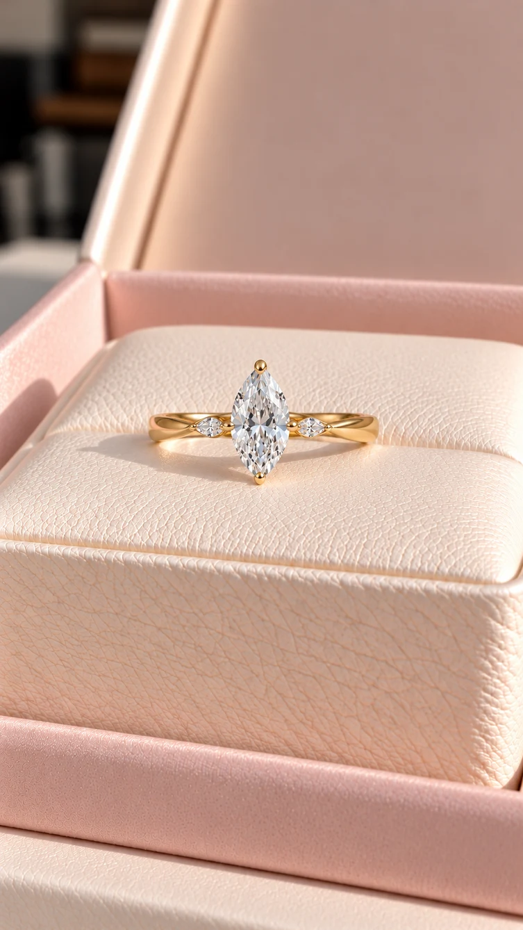Anillo Sandy marquise con diamante natural, vista 1